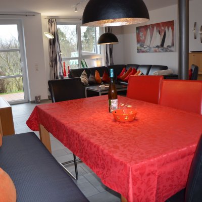 Wohn- und Essbereich Haus Lubina*****, im Au&szlig;enberich die Terrasse